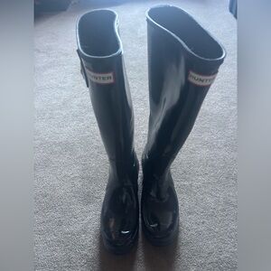 Hunter Glossy Black Rain Boots